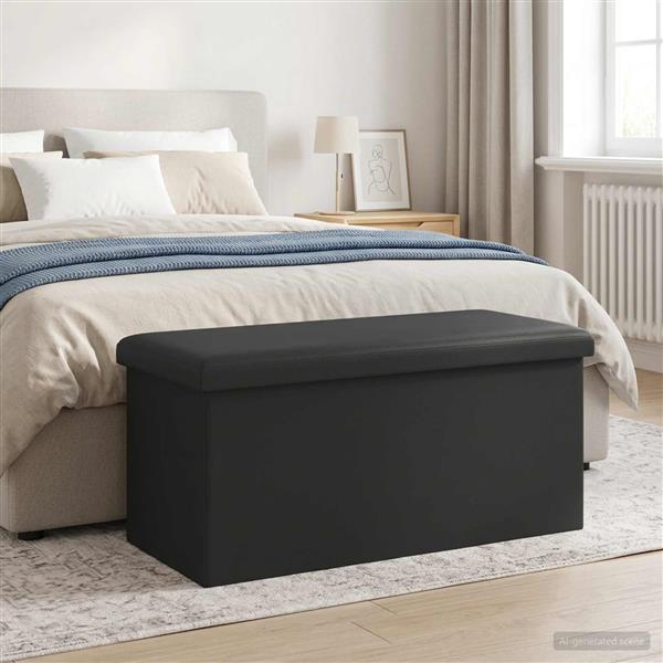 Grote foto vidaxl vouwbare opbergbank grijs 180 kg 80 l 77 x 38 x 38 cm pvc huis en inrichting overige huis en inrichting