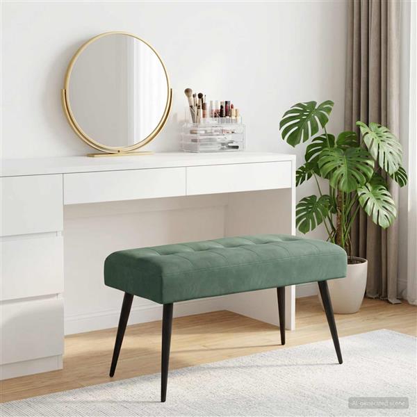Grote foto vidaxl bank met knoopverstelling zeegroen 80 x 40 x 46 cm fluweel huis en inrichting overige huis en inrichting