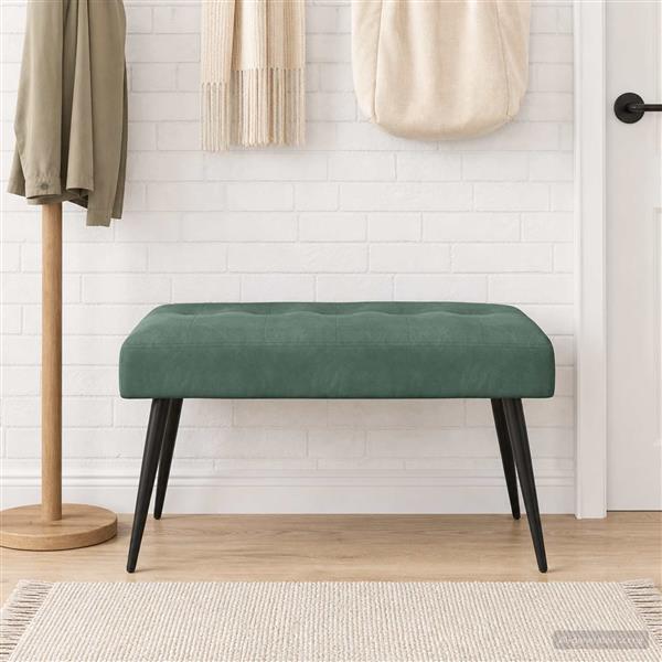 Grote foto vidaxl bank met knoopverstelling zeegroen 80 x 40 x 46 cm fluweel huis en inrichting overige huis en inrichting