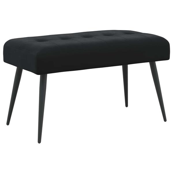 Grote foto vidaxl bank met knoopverstelling zwart 80 x 40 x 46 cm fluweel huis en inrichting overige huis en inrichting
