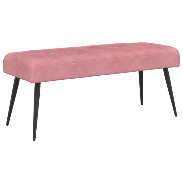 Grote foto vidaxl bank met knoopverstelling roze 80 x 40 x 46 cm fluweel huis en inrichting overige huis en inrichting