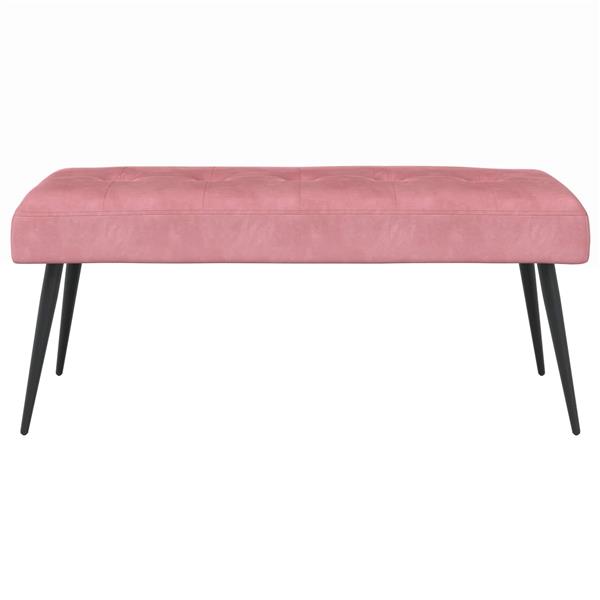 Grote foto vidaxl bank met knoopverstelling roze 80 x 40 x 46 cm fluweel huis en inrichting overige huis en inrichting
