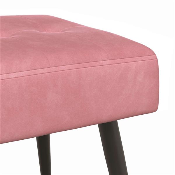 Grote foto vidaxl bank met knoopverstelling roze 80 x 40 x 46 cm fluweel huis en inrichting overige huis en inrichting