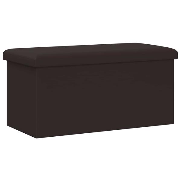 Grote foto vidaxl vouwbare opbergbank bruin 180 kg 80 l 77 x 38 x 38 cm pvc huis en inrichting overige huis en inrichting