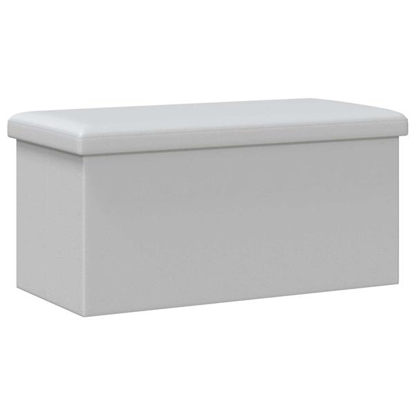 Grote foto vidaxl vouwbare opbergbank wit 180 kg 80 l 77 x 38 x 38 cm pvc huis en inrichting overige huis en inrichting