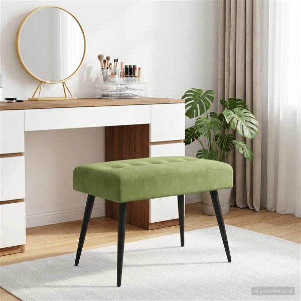 Grote foto vidaxl bank met knoopverstelling lichtgroen 60 x 40 x 45 cm fluweel huis en inrichting overige huis en inrichting