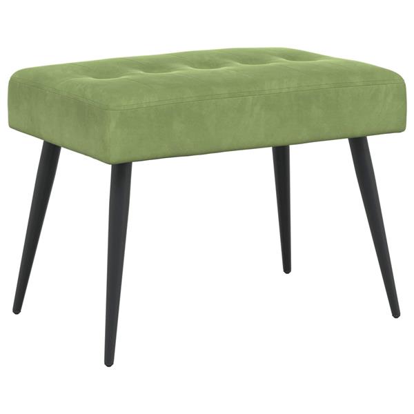Grote foto vidaxl bank met knoopverstelling lichtgroen 60 x 40 x 45 cm fluweel huis en inrichting overige huis en inrichting