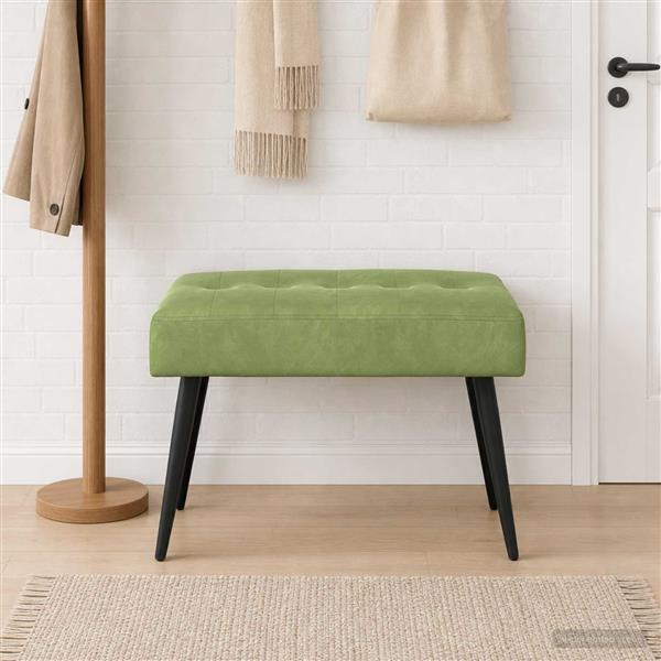 Grote foto vidaxl bank met knoopverstelling lichtgroen 60 x 40 x 45 cm fluweel huis en inrichting overige huis en inrichting