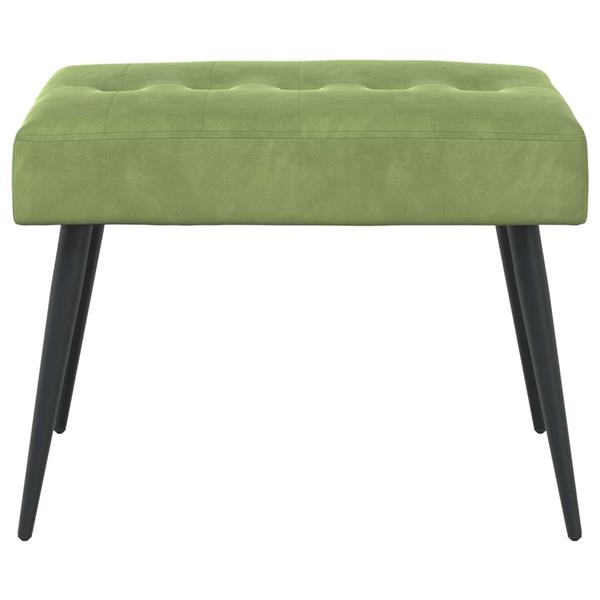 Grote foto vidaxl bank met knoopverstelling lichtgroen 60 x 40 x 45 cm fluweel huis en inrichting overige huis en inrichting