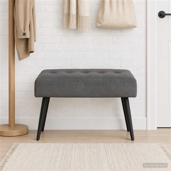 Grote foto vidaxl bank met knoopverstelling donkergrijs 60 x 40 x 45 cm fluweel huis en inrichting overige huis en inrichting