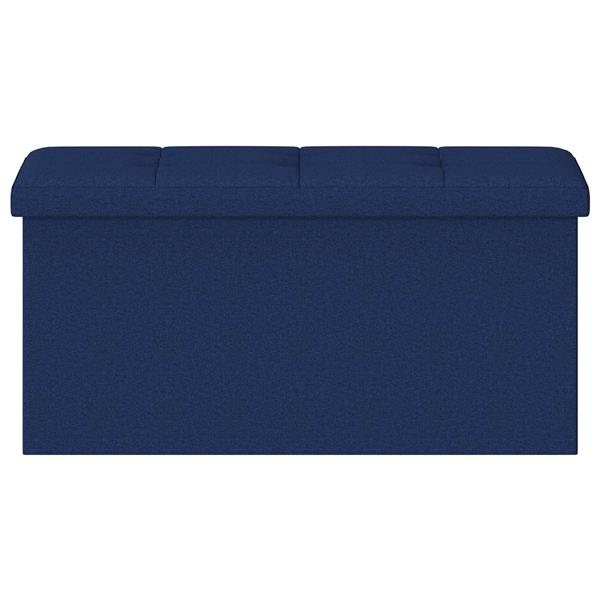 Grote foto vidaxl vouwbare opbergbank blauw 180 kg 80 l 77 x 38 x 38 cm linnen huis en inrichting overige huis en inrichting