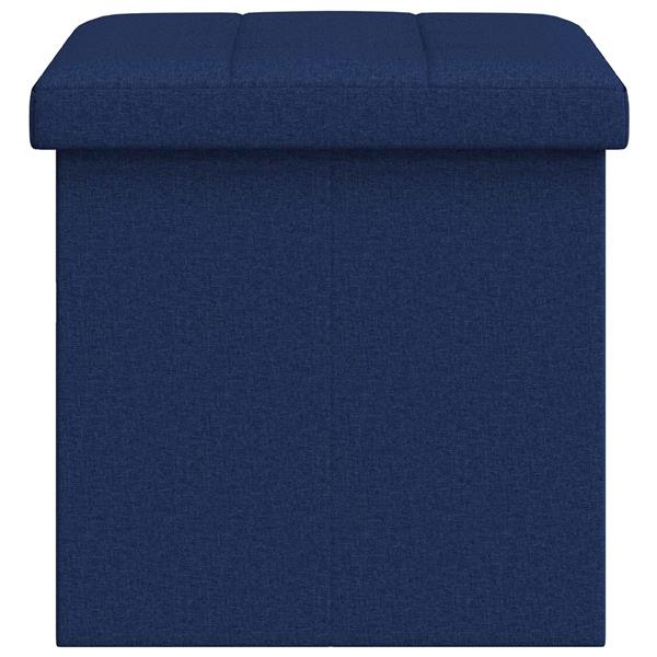 Grote foto vidaxl vouwbare opbergbank blauw 180 kg 80 l 77 x 38 x 38 cm linnen huis en inrichting overige huis en inrichting