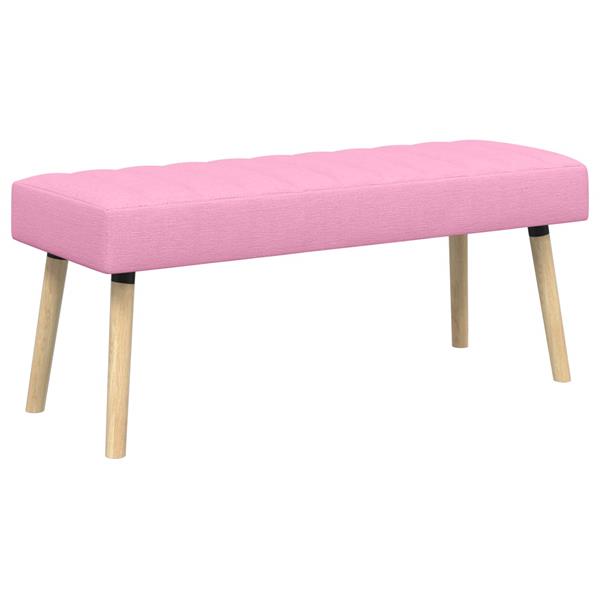 Grote foto vidaxl kanaal geplooide bank roze 110 x 40 x 46 cm stof huis en inrichting overige huis en inrichting