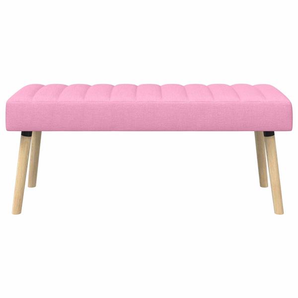 Grote foto vidaxl kanaal geplooide bank roze 110 x 40 x 46 cm stof huis en inrichting overige huis en inrichting