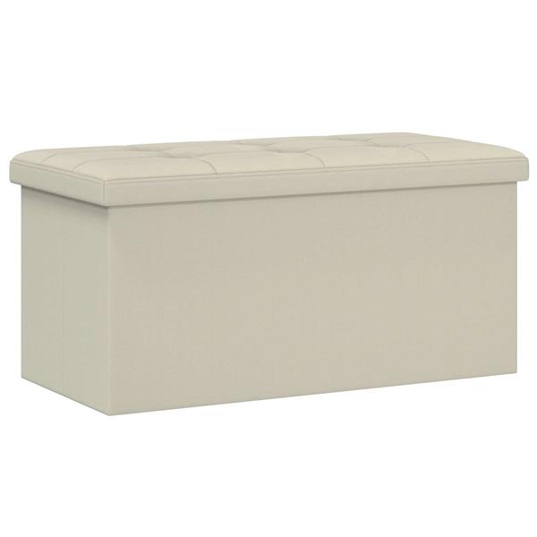 Grote foto vidaxl vouwbare opbergbank wit 180 kg 80 l 77 x 38 x 38 cm linnen huis en inrichting overige huis en inrichting
