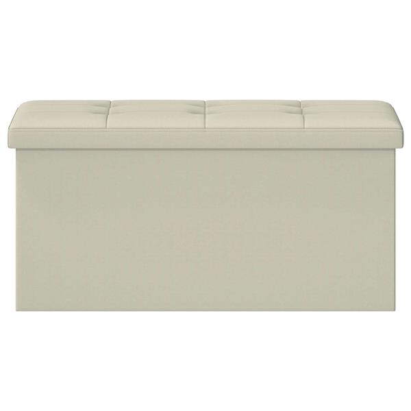 Grote foto vidaxl vouwbare opbergbank wit 180 kg 80 l 77 x 38 x 38 cm linnen huis en inrichting overige huis en inrichting