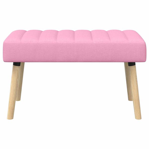 Grote foto vidaxl kanaal geplooide bank roze 80 x 40 x 46 cm stof huis en inrichting overige huis en inrichting