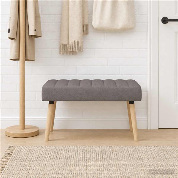 Grote foto vidaxl kanaal geplooide bank taupe 80 x 40 x 46 cm stof huis en inrichting overige huis en inrichting