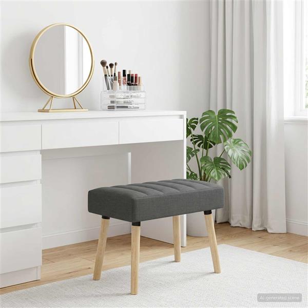 Grote foto vidaxl kanaal geplooide bank donkergrijs 60 x 40 x 45 cm stof huis en inrichting overige huis en inrichting