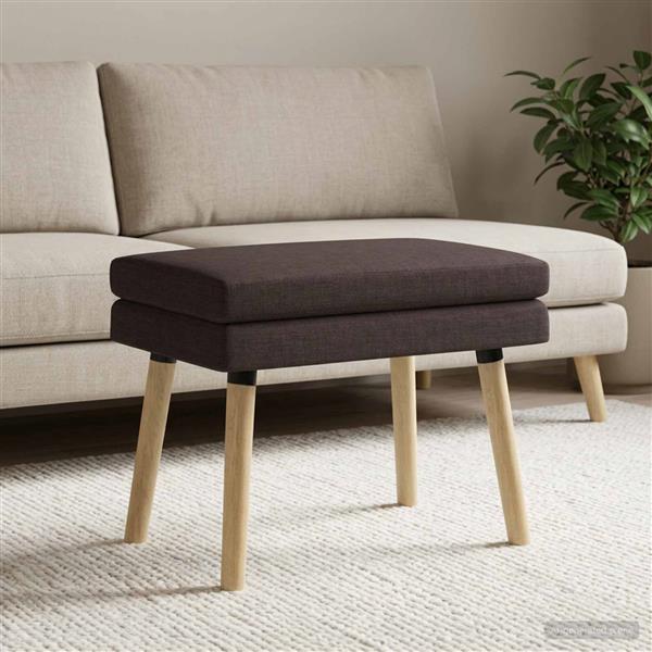 Grote foto vidaxl dubbel laagige bank donkerbruin 60 x 40 x 46 cm stof huis en inrichting overige huis en inrichting