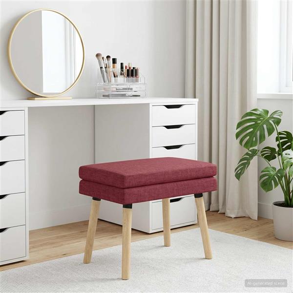 Grote foto vidaxl dubbel laagige bank wijnrood 60 x 40 x 46 cm stof huis en inrichting overige huis en inrichting