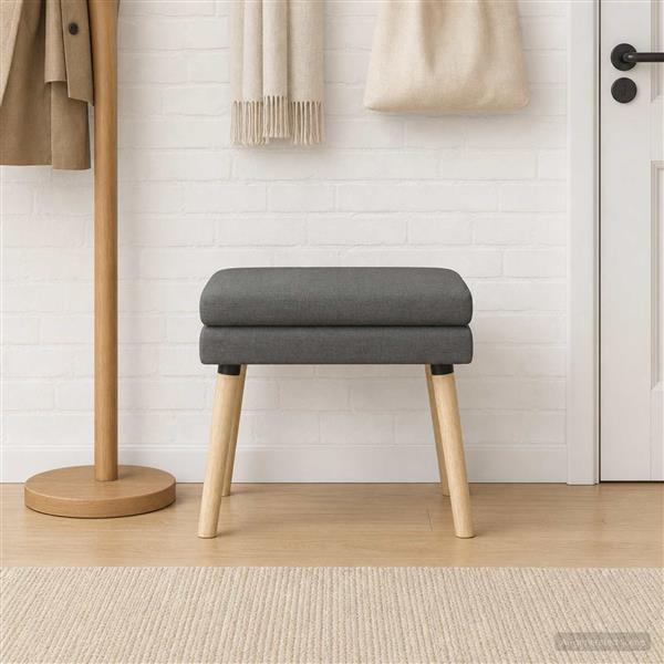 Grote foto vidaxl dubbel laagige bank donkergrijs 60 x 40 x 46 cm stof huis en inrichting overige huis en inrichting