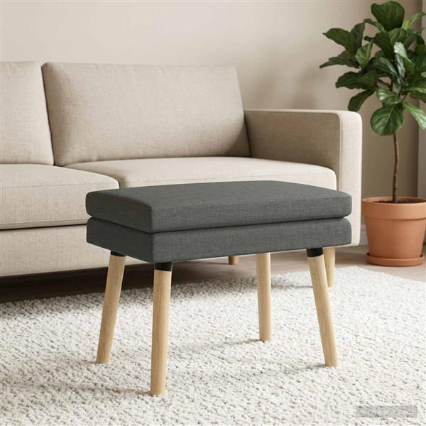 Grote foto vidaxl dubbel laagige bank donkergrijs 60 x 40 x 46 cm stof huis en inrichting overige huis en inrichting