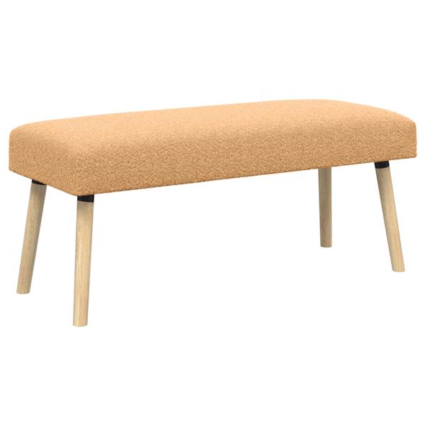 Grote foto vidaxl bank effen beige 110 x 40 x 46 cm boucl huis en inrichting overige huis en inrichting
