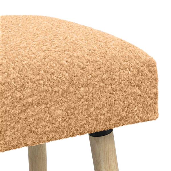 Grote foto vidaxl bank effen beige 110 x 40 x 46 cm boucl huis en inrichting overige huis en inrichting
