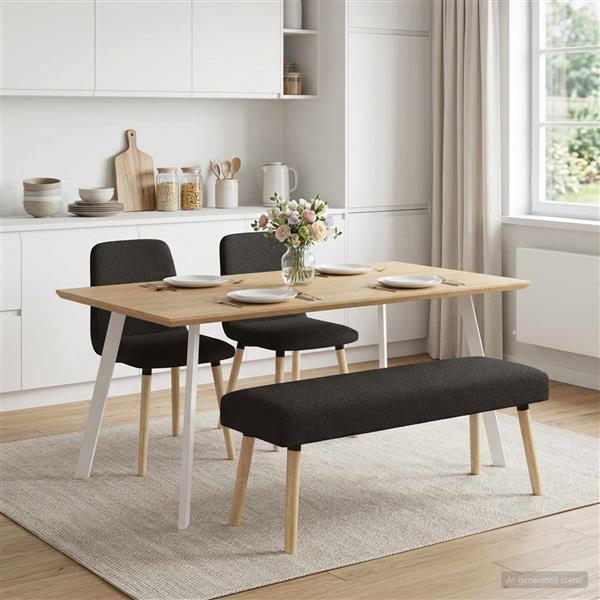 Grote foto vidaxl bank effen zwart 110 x 40 x 46 cm boucl huis en inrichting overige huis en inrichting