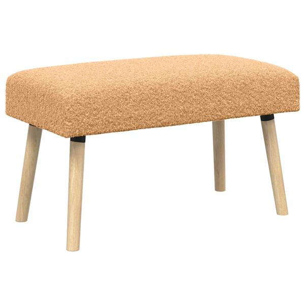 Grote foto vidaxl bank effen beige 80 x 40 x 46 cm boucl huis en inrichting overige huis en inrichting