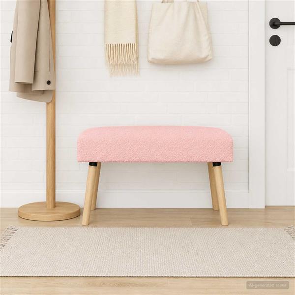 Grote foto vidaxl bank effen roze 80 x 40 x 46 cm boucl huis en inrichting overige huis en inrichting