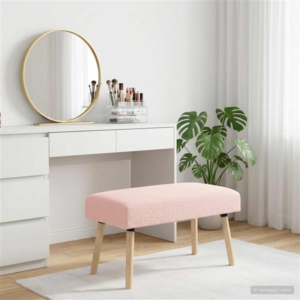 Grote foto vidaxl bank effen roze 80 x 40 x 46 cm boucl huis en inrichting overige huis en inrichting