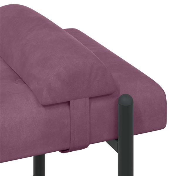 Grote foto vidaxl knop gestept bankje met kussens paars 110 x 40 x 46 cm fluweel huis en inrichting overige huis en inrichting