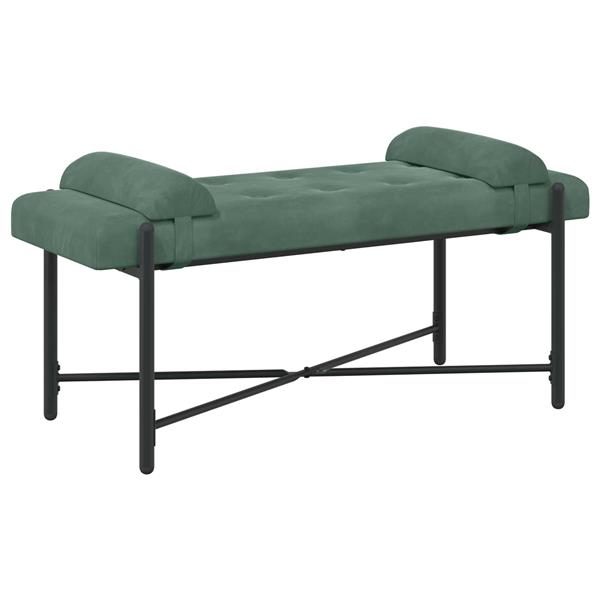 Grote foto vidaxl knop gestept bankje met kussens zeegroen 110 x 40 x 46 cm huis en inrichting overige huis en inrichting