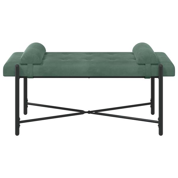 Grote foto vidaxl knop gestept bankje met kussens zeegroen 110 x 40 x 46 cm huis en inrichting overige huis en inrichting