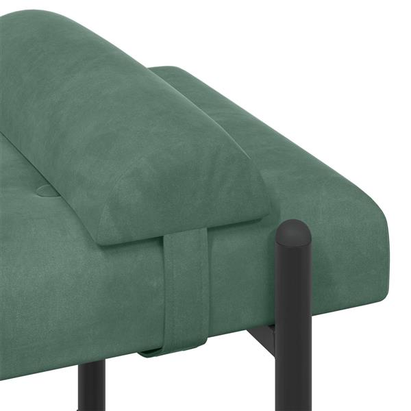 Grote foto vidaxl knop gestept bankje met kussens zeegroen 110 x 40 x 46 cm huis en inrichting overige huis en inrichting