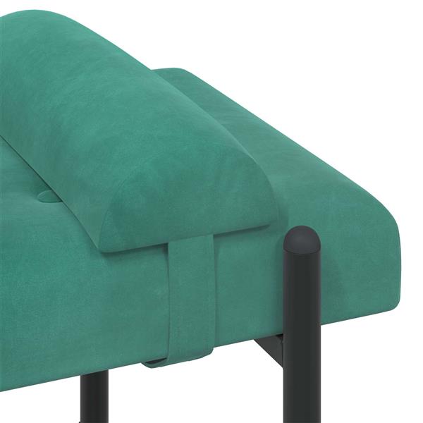 Grote foto vidaxl knop gestept bankje met kussens turquoise 110 x 40 x 46 cm huis en inrichting overige huis en inrichting