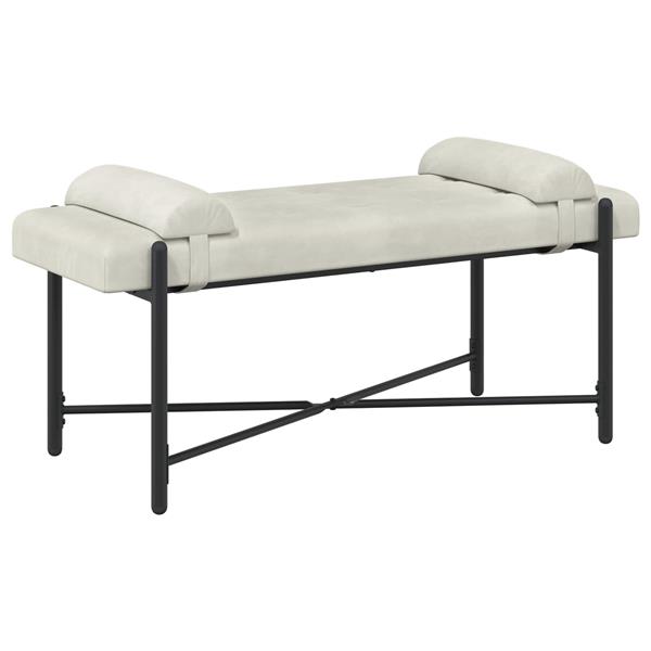 Grote foto vidaxl knop gestept bankje met kussens cr mekleurig 110 x 40 x 46 cm huis en inrichting overige huis en inrichting