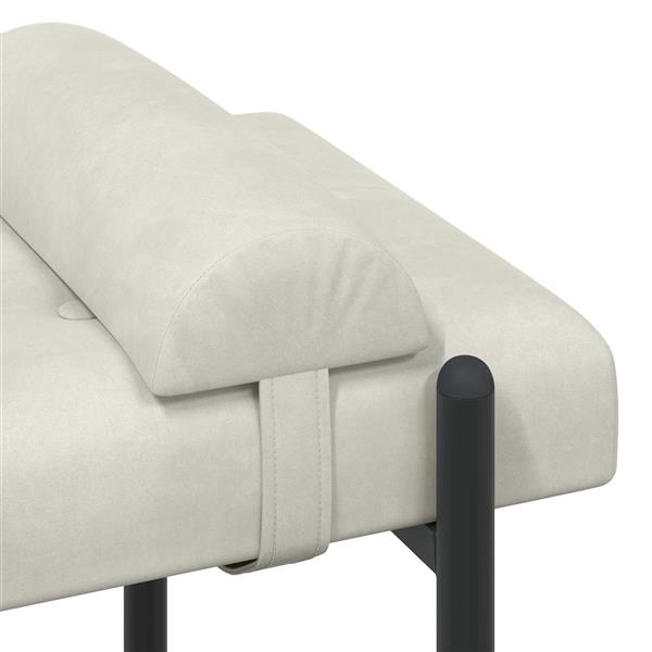 Grote foto vidaxl knop gestept bankje met kussens cr mekleurig 110 x 40 x 46 cm huis en inrichting overige huis en inrichting