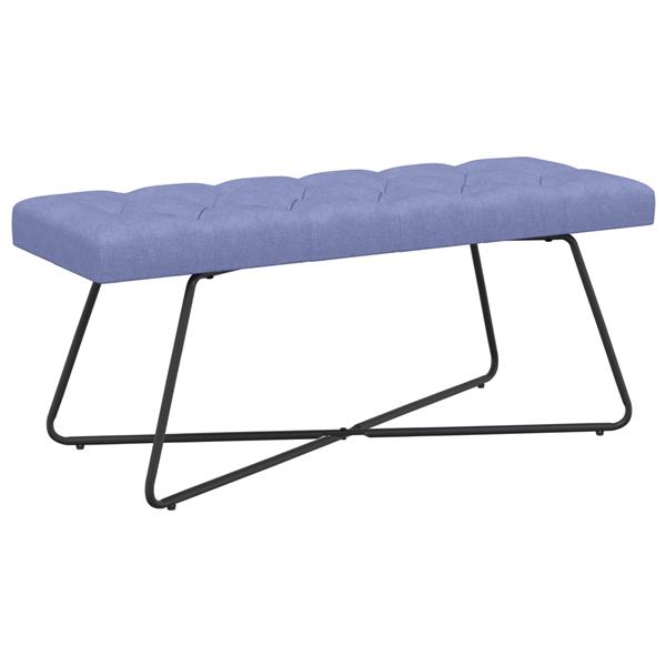 Grote foto vidaxl bank met knoopverstelling jeans blauw 110 x 40 x 46 cm stof huis en inrichting overige huis en inrichting