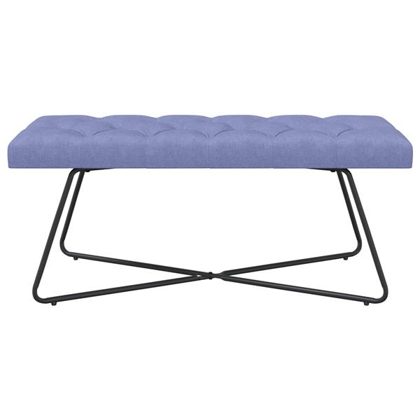 Grote foto vidaxl bank met knoopverstelling jeans blauw 110 x 40 x 46 cm stof huis en inrichting overige huis en inrichting
