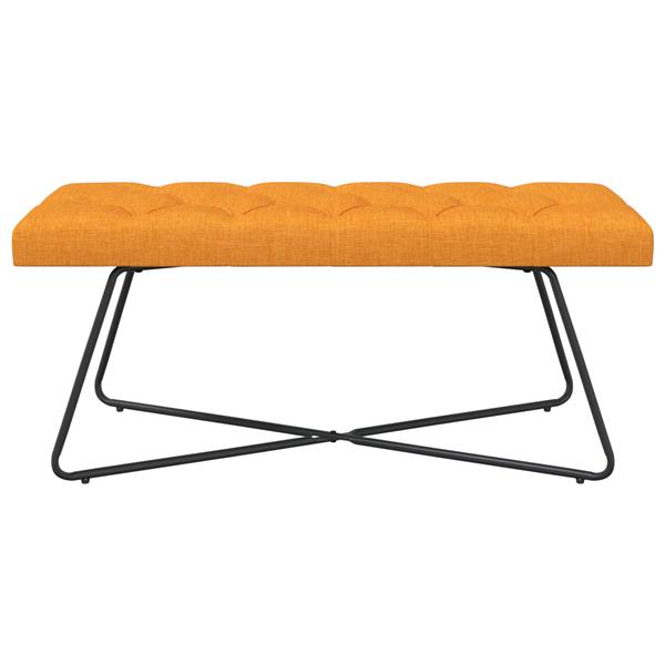 Grote foto vidaxl bank met knoopverstelling donkergeel 110 x 40 x 46 cm stof huis en inrichting overige huis en inrichting
