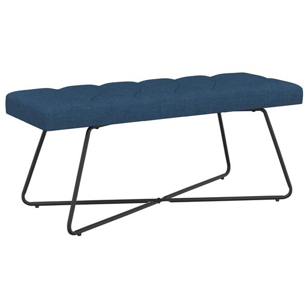 Grote foto vidaxl bank met knoopverstelling blauw 110 x 40 x 46 cm stof huis en inrichting overige huis en inrichting