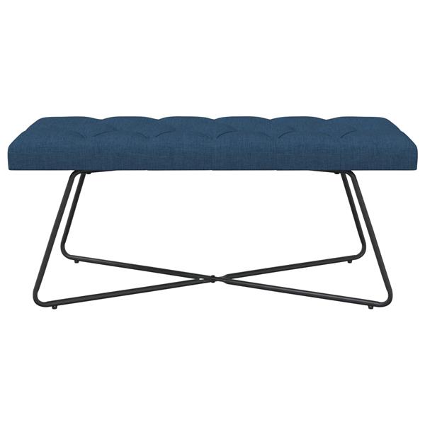 Grote foto vidaxl bank met knoopverstelling blauw 110 x 40 x 46 cm stof huis en inrichting overige huis en inrichting