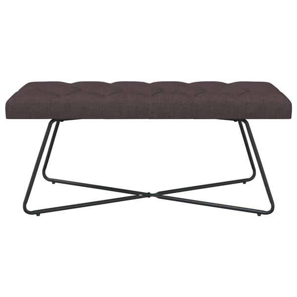 Grote foto vidaxl bank met knoopverstelling donkerbruin 110 x 40 x 46 cm stof huis en inrichting overige huis en inrichting
