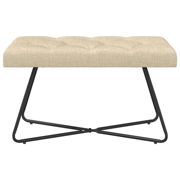 Grote foto vidaxl bank met knoopverstelling cr mekleurig 80 x 40 x 46 cm stof huis en inrichting overige huis en inrichting
