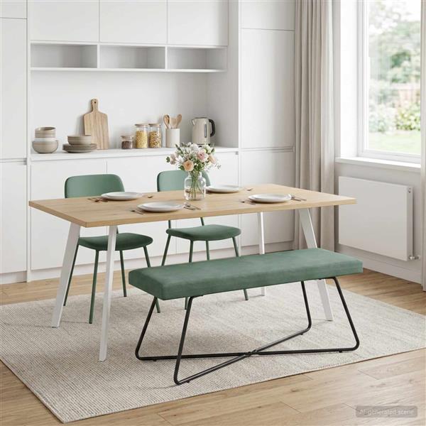 Grote foto vidaxl bank zeegroen 110 x 40 x 45 cm fluweel huis en inrichting overige huis en inrichting