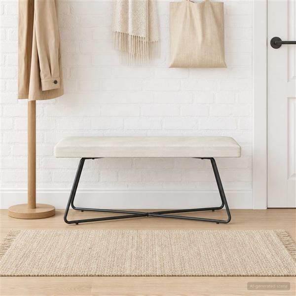 Grote foto vidaxl bank cr mekleurig 110 x 40 x 45 cm fluweel huis en inrichting overige huis en inrichting