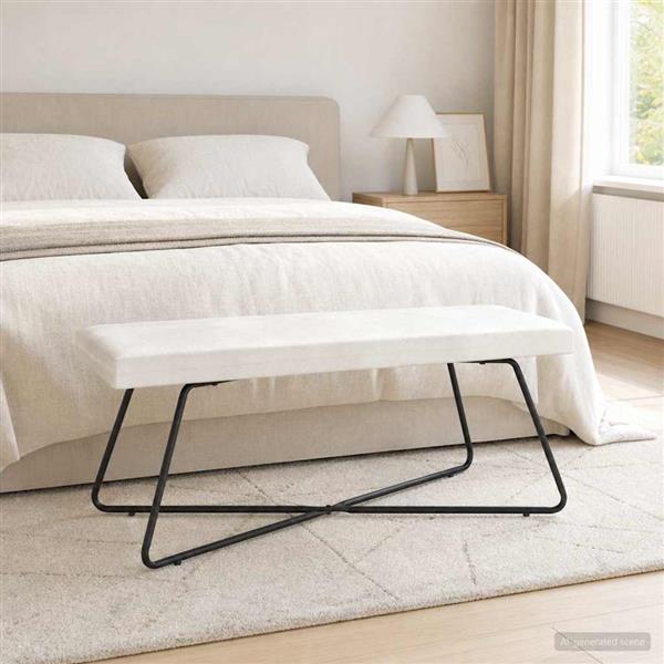 Grote foto vidaxl bank cr mekleurig 110 x 40 x 45 cm fluweel huis en inrichting overige huis en inrichting